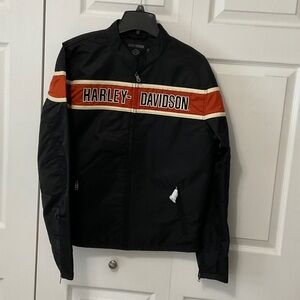 NWT Harley-Davidson Men's Generations Black Jacket with Orange Stripe, Medium